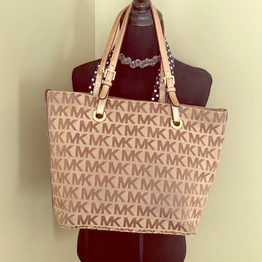 Light Brown Logo Michael Kors Tote!